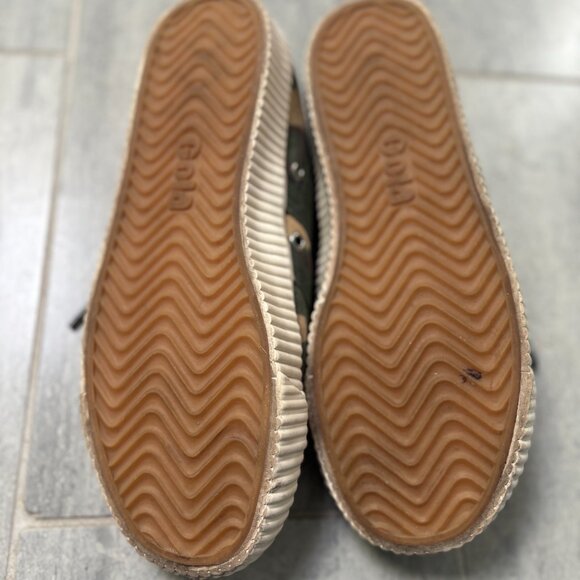 Gola Cadet Low-Top Sneaker CLB007 Classic Lace Up Green Camo Women's Size 9 - Picture 7 of 8